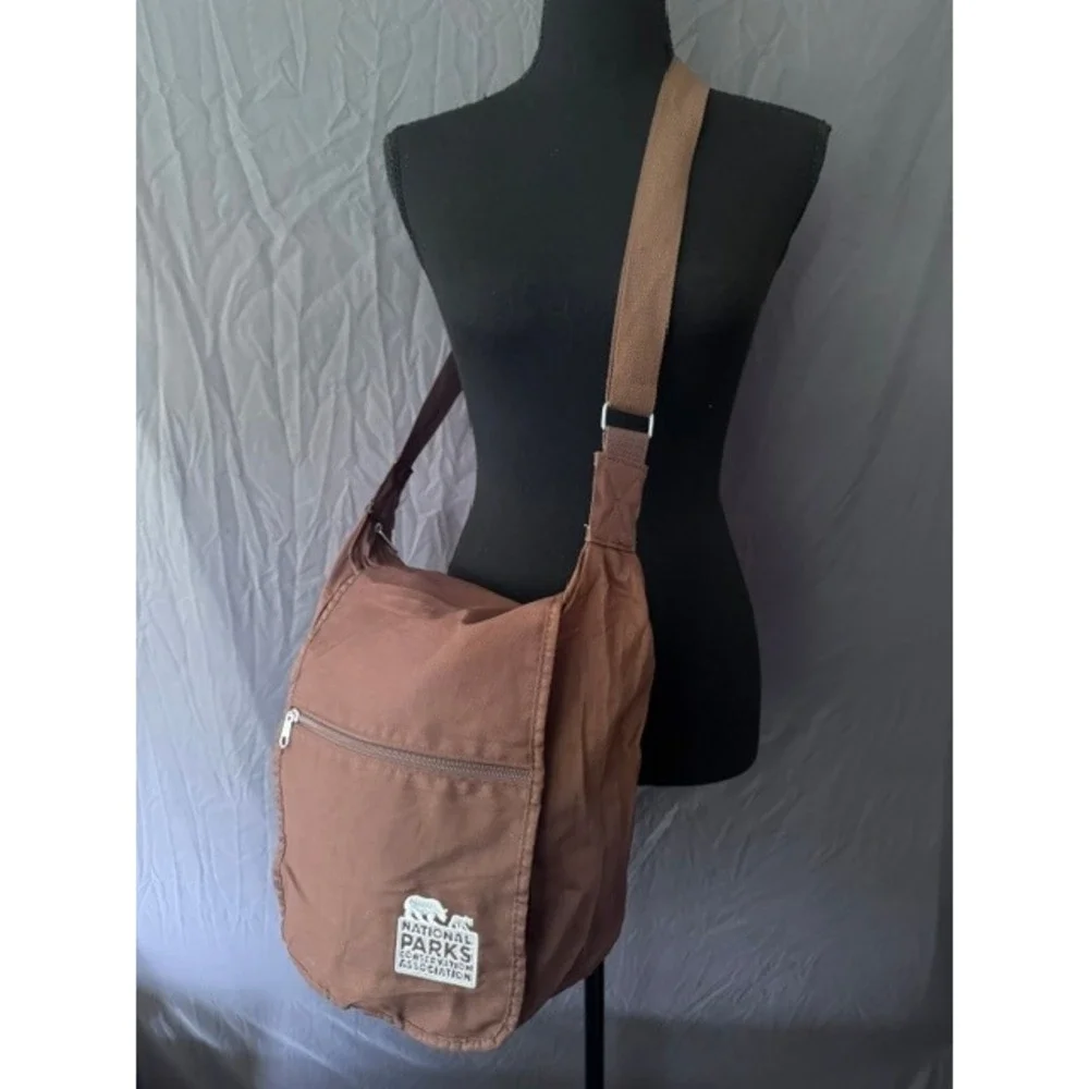 National Parks Conservation Association Brown Canvas Crossbody Bag